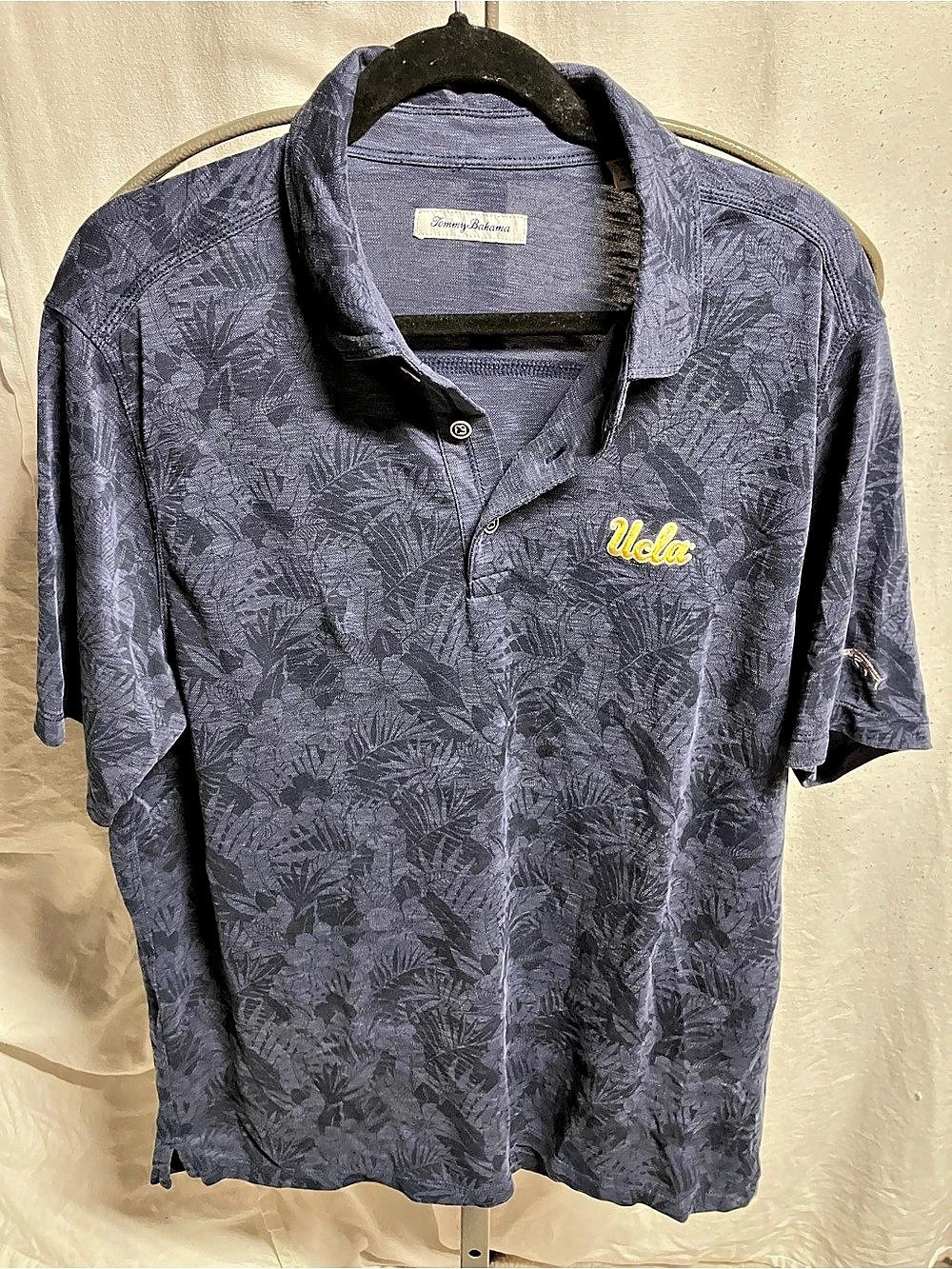Tommy Bahama Collegiate IslandZone Polo Floral Polo Shirt in Blue Size XL UCLA